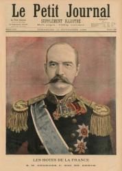 French hosts, His Majesty George I, King of Greece, front cover illustration from 'Le Petit Journal', supplement illustre, 10th November 1895 (colour litho) | Obraz na stenu