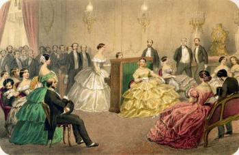 'Concert at the Chausee d'Antin', from the 'Soirees parisiennes' series (colour litho) | Obraz na stenu
