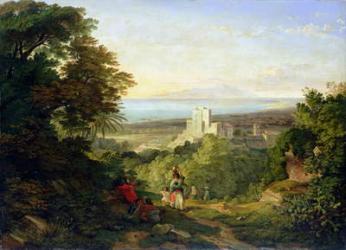 View of Terracina and Monte Circeo, 1833 (oil on canvas) | Obraz na stenu