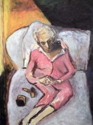 Woman with Lipstick (oil on canvas) | Obraz na stenu