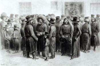 Jewish Traders and Merchants, printed by Auguste Bry (engraving) (b/w photo) | Obraz na stenu