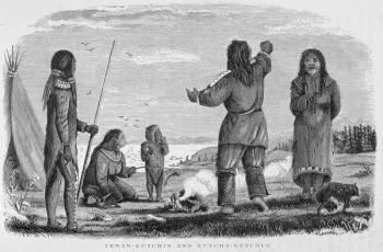 Tenan-Kutchin and Kutcha-Kutchin, from 'Alaska and its Resources', by William H. Dall, engraved by John Andrew, pub. 1870 (engraving) | Obraz na stenu