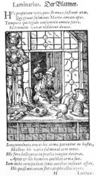 The Armour Maker, engraved by Hartman Schopper (woodcut) (b/w photo) | Obraz na stenu