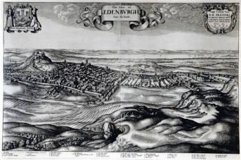 The City of Edinburgh from the South (engraving) | Obraz na stenu