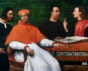 Cardinal Bandinello Sauli, His Secretary, and Two Geographers, 1516 (oil on panel) | Obraz na stenu