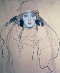 Head of a Woman (pen & ink & w/c on paper) | Obraz na stenu