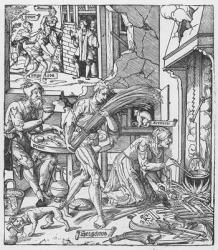 Sorgheloos Carrying a Sheaf, 1541 (engraving) (b/w photo) | Obraz na stenu