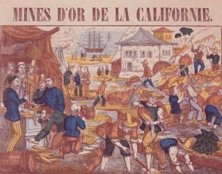 Gold Mines of California (coloured engraving) | Obraz na stenu