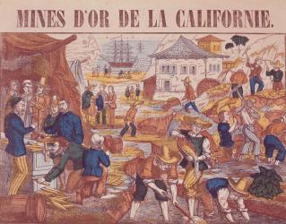 Gold Mines of California (coloured engraving) | Obraz na stenu