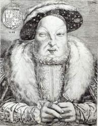 Portrait of Henry VIII, 1548 (engraving) (b/w photo) | Obraz na stenu
