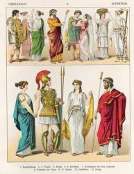 Greek Dress, from 'Trachten der Voelker, 1864 (colour litho) | Obraz na stenu