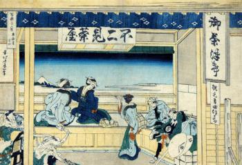 Yoshida on the Tokaido Highway, c.1830 (woodblock print) | Obraz na stenu