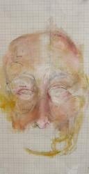 Mask of Skin, 2007, (oil, pencil, on graph paper) | Obraz na stenu