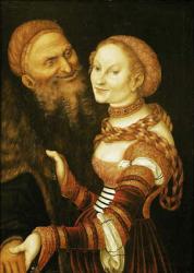 The Courtesan and the Old Man, c.1530 (oil on canvas) | Obraz na stenu
