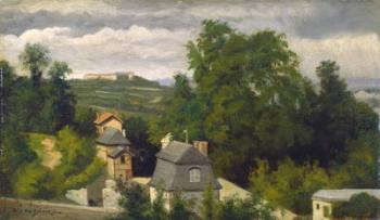 View of the outskirts of Caen, 1872-75 (oil on wood) | Obraz na stenu