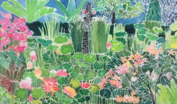 Lotus Pond, Ubud, Bali, 1997 (coloured inks on silk) | Obraz na stenu