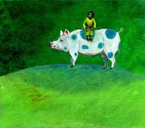 My Blue-spotted Pig Took Me Home, 2003 (oil on canvas) | Obraz na stenu