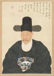 Portrait of Scholar-official Ahn in his Fifties, 19th century (hanging scroll, ink and colour on silk) | Obraz na stenu