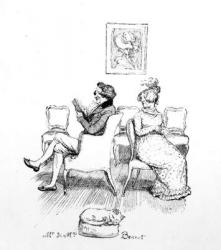 Mr & Mrs Bennet, illustration from 'Pride & Prejudice' by Jane Austen, edition published in 1894 (engraving) | Obraz na stenu
