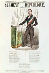 Illustrated lyric sheet for 'Serment a la Republique', c.1848-52 (coloured engraving) | Obraz na stenu