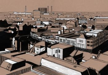 Croydon View, 2016 (acrylic ink on board) | Obraz na stenu