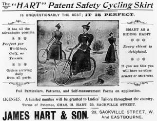 Advert for The "Hart" Patent Safety Cycling Skirt, c.1897 (printed paper) | Obraz na stenu