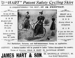 Advert for The "Hart" Patent Safety Cycling Skirt, c.1897 (printed paper) | Obraz na stenu