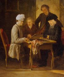 Voltaire at Chess (oil on canvas) | Obraz na stenu