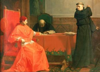 Luther in front of Cardinal Cajetan during the controversy of his 95 Theses, 1870 (oil on canvas) | Obraz na stenu