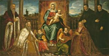 Doge Alvise Mocenigo and Family before the Madonna and Child, c.1573 (oil on canvas) | Obraz na stenu