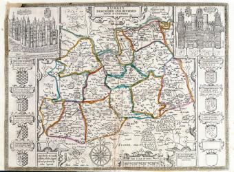 Map of Surrey, described and divided into hundreds (engraving) | Obraz na stenu