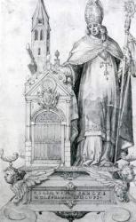 Saint Wolfgang of Regensburg (c.934- 994) (engraving) | Obraz na stenu