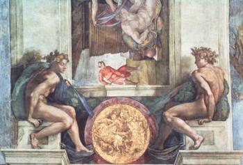 Sistine Chapel Ceiling: Ignudi (pre restoration) | Obraz na stenu