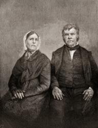 Peter Cartwright, 1785  1872. American Methodist revivalist and missionary. Seen here with his wife Francis Gaines. From The Century Magazine, published 1887. | Obraz na stenu