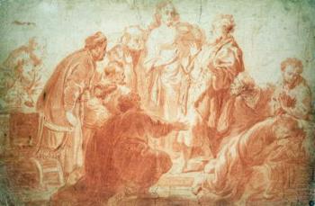 The Doubting Thomas (red chalk on paper) | Obraz na stenu