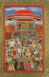 The Court Welcoming Emperor Jahangir (Shah Salim) (1569-1627) (gouache on paper) | Obraz na stenu
