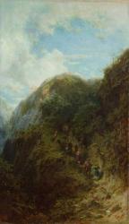 Tourists in the Mountain (oil on canvas) | Obraz na stenu