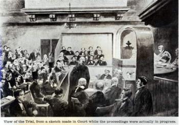 Trial of Madeleine Smith, 1857 (w/c on paper) (b/w photo) | Obraz na stenu