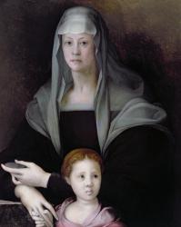 Portrait of Maria Salviati with Giulia de' Medici, c.1539 (oil on panel) | Obraz na stenu