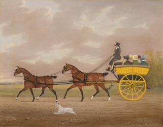 A Gentleman driving Tandem to a Jaunting Car (oil on canvas) | Obraz na stenu