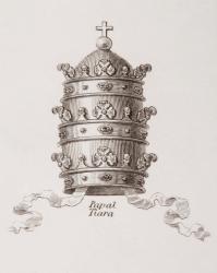 The Papal Crown or Tiara. From The Cyclopaedia or Universal Dictionary of Arts, Sciences and Literature by Abraham Rees, published London 1820. | Obraz na stenu