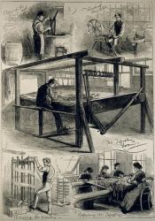Sketches of the Royal Tapestry Manufactory at Windsor, from 'The Illustrated London News', 29th April 1882 (engraving) | Obraz na stenu