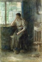 Woman at the Window (w/c on cardboard) | Obraz na stenu