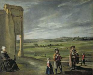 Landscape with Peasants, c.1640 (oil on canvas) | Obraz na stenu