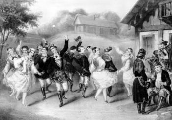 Polish Folk Dance (engraving) | Obraz na stenu