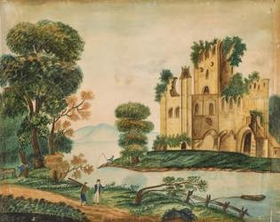 View of a castle (w/c on paper) | Obraz na stenu
