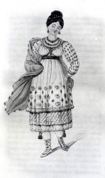 A lady of Lima in her wedding dress (engraving) | Obraz na stenu