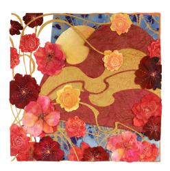 Symphony in Gold, Crimson and Blue, 2016, (mixed media collage) | Obraz na stenu