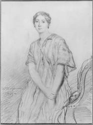 Portrait of Alice Ozy, 1849 (pencil on paper) | Obraz na stenu