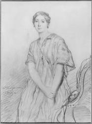 Portrait of Alice Ozy, 1849 (pencil on paper) | Obraz na stenu